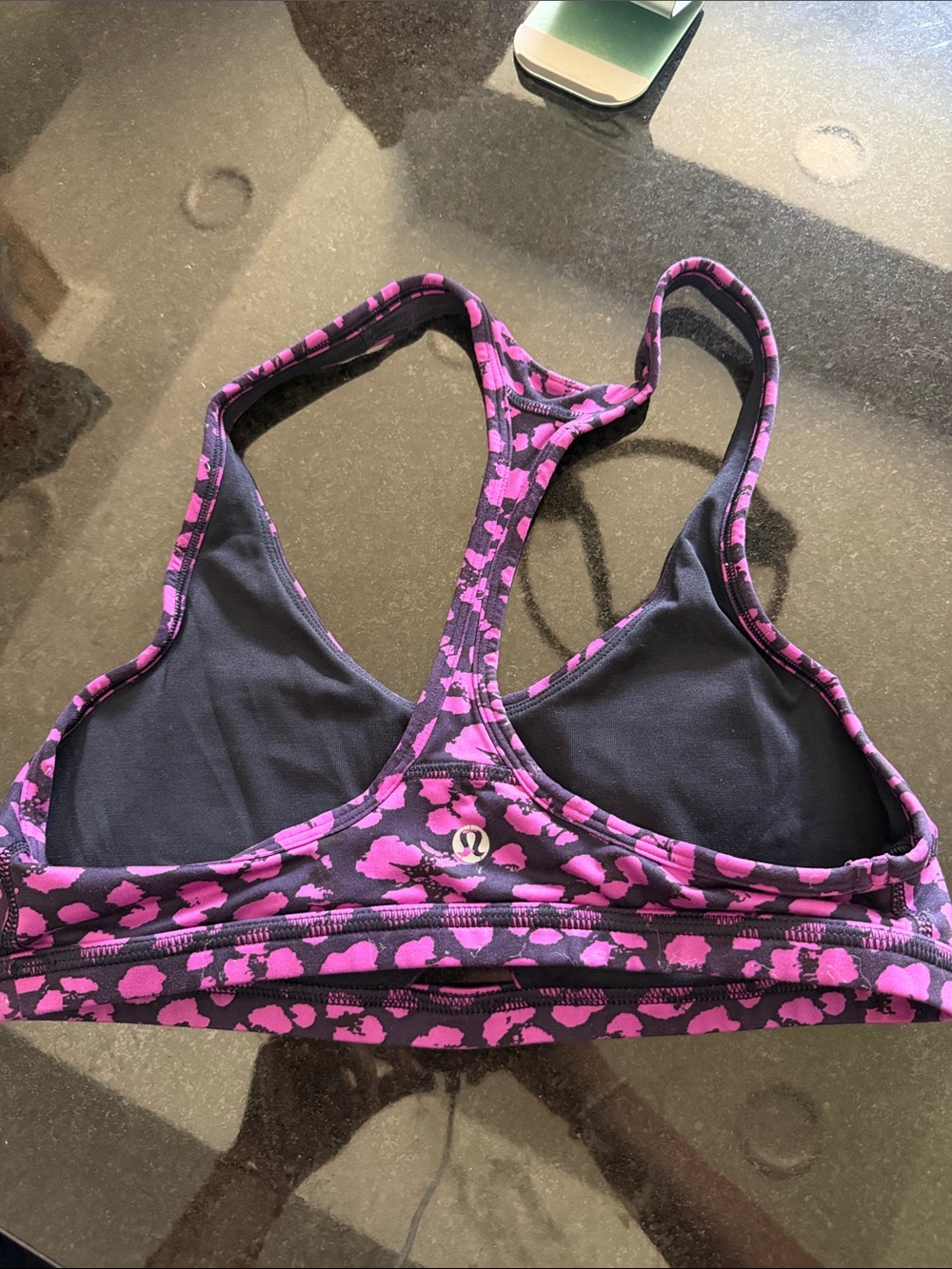 lululemon athletica Purple and Pink Patterned Racerback Sports Bra